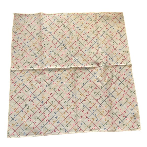 6 Napkin Set Lattice Multi-Color Red Blue Green Yellow Upcycle Crafting - Picture 4 of 5